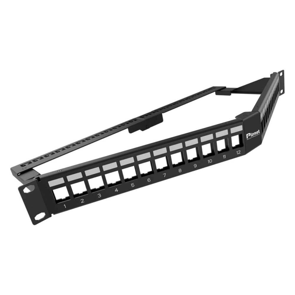 24-port angled Patch Panel, Shielded Jack Style