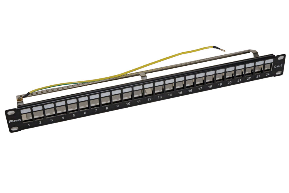 24-port Blank Patch Panel, Shielded Jack Style